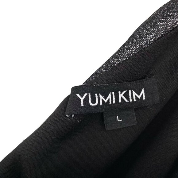 Yumi Kim Studio 54 Asymmetrical One Sleeve Mini Dress Gun Metal Size Large - Picture 6 of 11